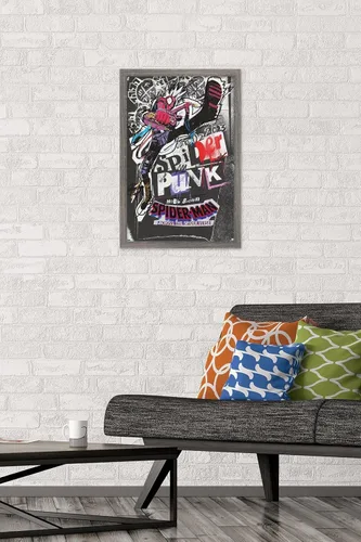 Vista 2 de Marvel Spider-Man: Across The Spider-Verse - Póster de pared de una hoja de Spider-Punk, 22.4 pulgadas de largo x 14.7 pulgadas de ancho, versión