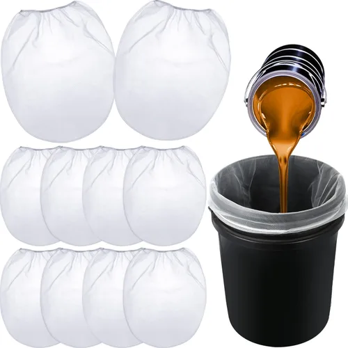Vista 9 de Patelai 5 bolsas de colador de pintura de 5 galones de malla fina regular/coladores elásticos para uso con pulverizadores de pintura (blanco)
