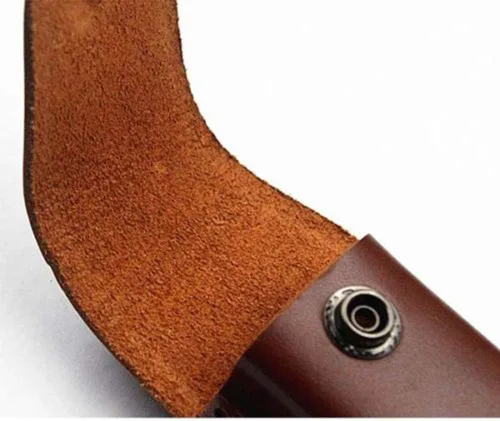 Vista 4 de Cierre a presión de caza de bolsillo al aire libre Camping cuchillo funda de cuero artificial multi herramienta caso cinturón lazo senderismo bolsa