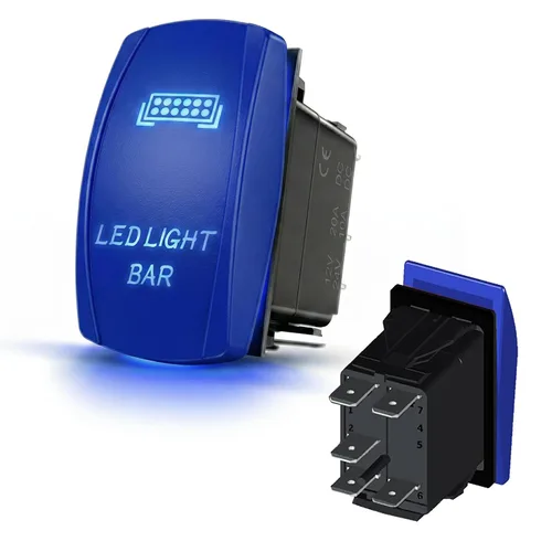 Vista 21 de Interruptor basculante marino de 3 pines para coche y barco 12V 24V encendido/apagado impermeable con LED azul SPST