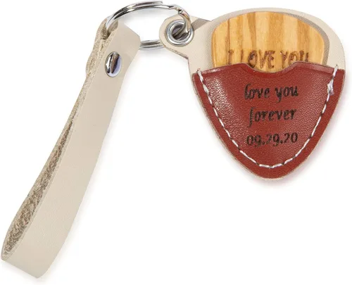 Vista 23 de Albertband Regalos personalizados para padres, soporte de púas de guitarra de madera, fotos de guitarra con estuche, púas de guitarra fina, 3