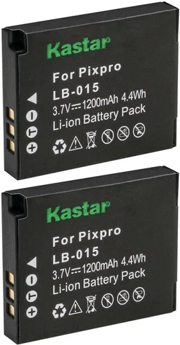 Vista 5 de Kastar Batería LB015 de repuesto para batería recargable de iones de litio Kokad LB-015 y cámara digital Kokad PIXPRO WPZ2