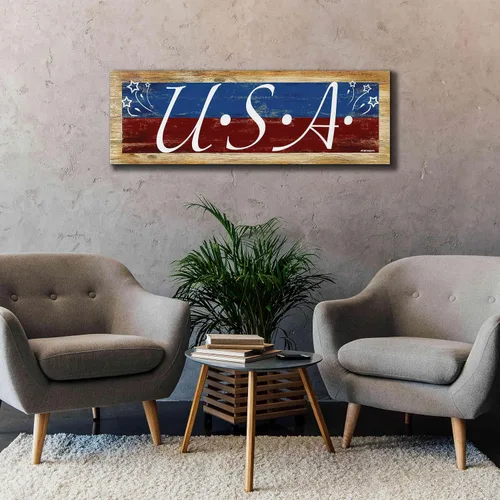 Vista 8 de Epic Graffiti 'USA' de Ed Wargo, lienzo de arte de pared Giclée, 60 x 20 pulgadas