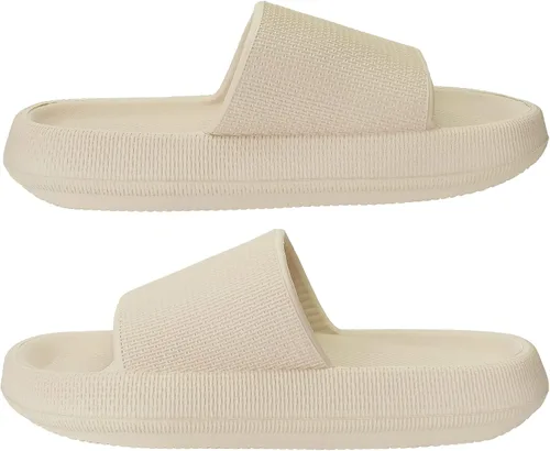 Vista 6 de Joomra - Sandalias acolchadas tipo pantuflas para mujeres y hombres, antideslizantes, de secado rápido, sandalias para baño, con suela gruesa