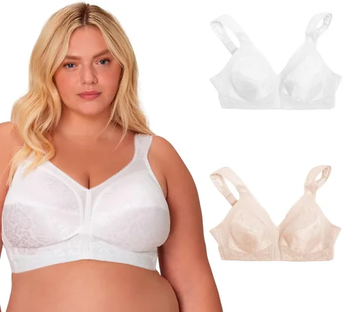 Vista 22 de Playtex Brasier inalámbrico para mujer, sujetadores de talla grande de 18 horas disponibles, cobertura completa, alisado, 4693, paquete individual