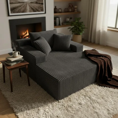 Vista 14 de Silla reposera con reposabrazos, sofá cama extragrande con 3 almohadas, cómodo sofá sin huesos, silla de lectura para dormir para sala de estar