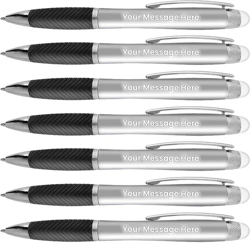 Vista 14 de Bolígrafos personalizados, paquete de 80 grabados láser sin granel, bolígrafo de 3 pulgadas, lápiz óptico y área personalizada con luz, nombre