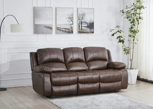 Vista 34 de Betsy Furniture Sofá reclinable de piel sintética con consola 8018, varios colores (beige, sofá biplaza)