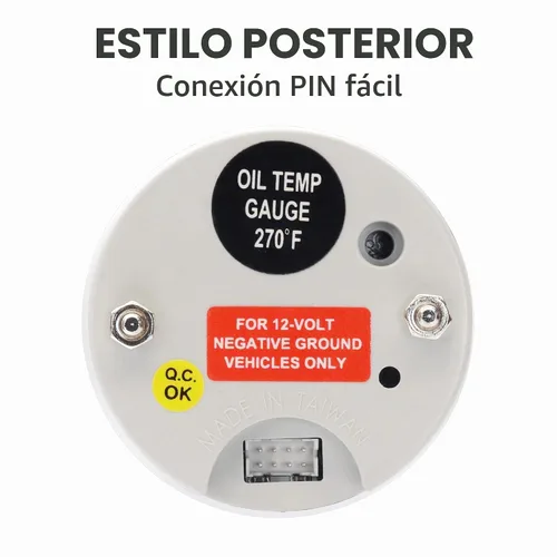 Vista 7 de RACETECH Medidor de temperatura dual eléctrico de 52mm (2-1/16") – Temperatura de agua y aceite/refrigerante – Pantalla LED azul digital