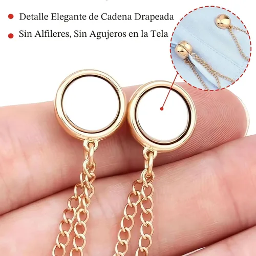 Vista 5 de FJW Clips de ropa multifuncionales: clips magnéticos para dobladillo para camisas y dobladillos ligeros, clip de estilo sin alfileres para bufanda
