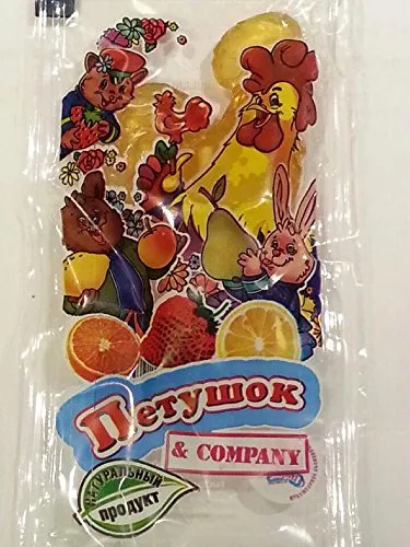 Vista 2 de Gallo de caramelo duro importado en palo "Petushok Lollipops" (paquete de 10)