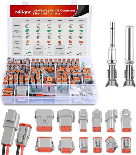 Vista 17 de Nilight Kit de conectores DT de 2 pines, 3 juegos de tamaño 16 contactos sólidos, terminal macho hembra impermeable para conectores de la serie DT