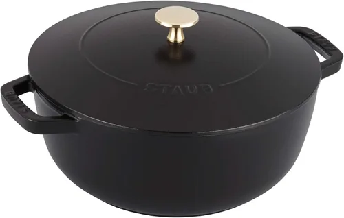 Vista 9 de Staub Horno holandés de hierro fundido, 3.75 cuartos de galón, sirve 3-4, fabricado en Francia, cereza