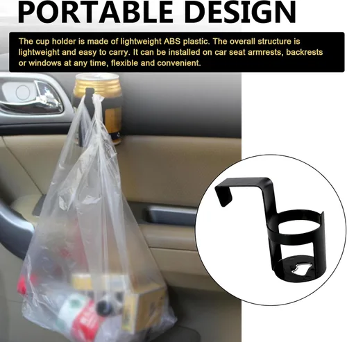 Vista 5 de 2 portavasos para automóvil, expansor portátil para bebidas, antideslizante para almacenamiento de bebidas y tazas, universal para la mayoría