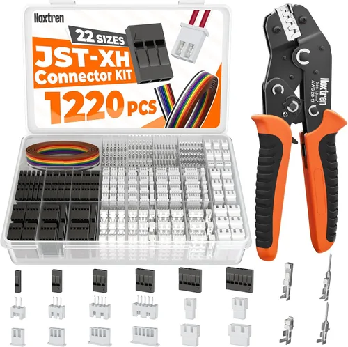Vista 9 de JST-PH Kit de conectores de 0.079 in y JST-SYP de 0.098 in con herramienta de crimpado de trinquete AWG28-17, juego de terminales de cable de 21