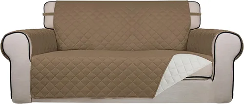 Vista 124 de PureFit - Funda de sofá acolchada reversible, protector de muebles impermeable, funda de sofá lavable con espuma antideslizante y correas elásticas