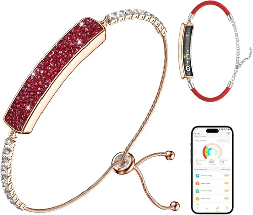 Vista 9 de Pulsera inteligente para mujer, regalos del día de San Valentín, seguimiento de actividad de salud, frecuencia cardíaca 24/7, HRV, oxígeno en sangre