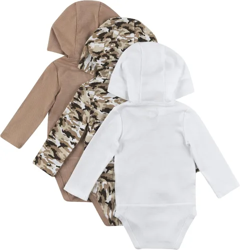 Vista 14 de Hanes Body de manga larga para bebé, sudadera con capucha para niños y niñas, paquete de 3