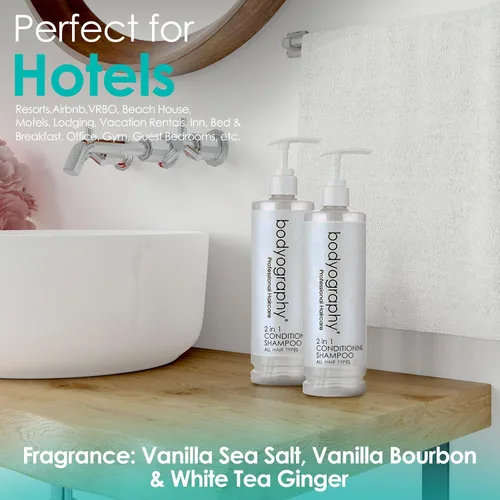 Vista 2 de World Amenities - Bodyography Blanc Champú y Acondicionador 2 en 1 - Limpieza y Acondicionamiento del Cabello para Mujeres y Hombres