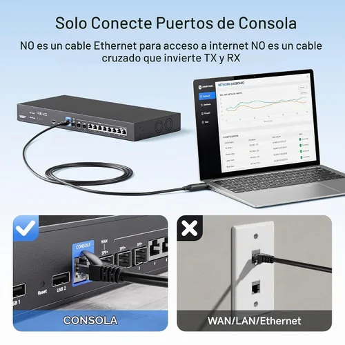 Vista 3 de Cable Matters Cable de consola USB a RJ45 con chipset FTDI, 6 pies
