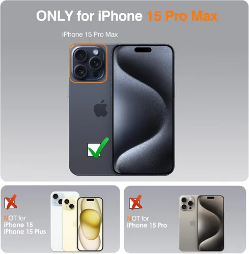 Vista 4 de LOHASIC Funda de piel para iPhone 15 Pro Max, funda magnética suave compatible con accesorios MagSafe, funda de diseño minimalista clásico i Phone