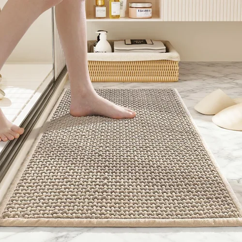 Vista 15 de Alfombras de baño antideslizantes lavables, alfombra de baño súper absorbente y delgada de secado rápido de pelo bajo para baño pequeño