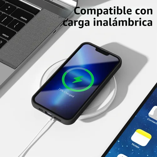 Vista 6 de Oaxkco - Funda de silicona para iPhone 13 Pro Max con protector de pantalla, para mujeres y niñas, bonita funda protectora con funda de cámara Negro