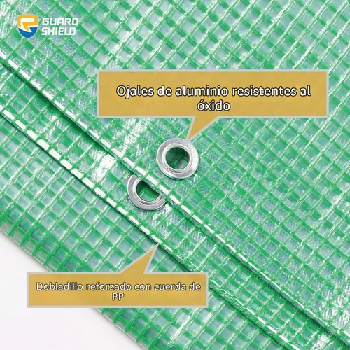 Vista 4 de GUARD SHIELD Lona verde transparente resistente de 6 x 8 pies, impermeable para invernaderos al aire libre, jardín, cubierta de polietileno Claro