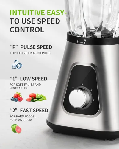 Vista 4 de GDOR Batidora de batido para cocina, licuadora de vidrio de 1200 W