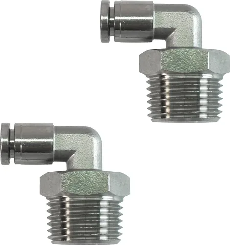 Vista 12 de Paquete de 2 codos neumáticos macho de acero inoxidable 304 de 1/2 pulgada de diámetro exterior x 1/2 pulgada NPT rosca para conectar accesorios