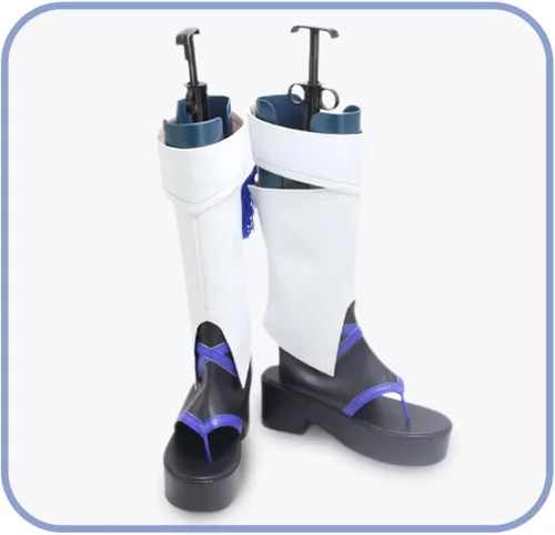 Vista 4 de COSGOGO Juego de anime Genshin Impact Wanderer - Zapatos de cosplay Kunikuzushi para Halloween, carnaval, para mujer, zapatos de cosplay de anime