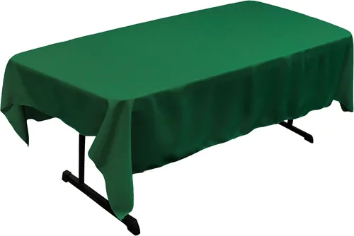 Vista 106 de LA Linen Mantel rectangular lavable de popelín de poliéster, resistente a las manchas y a las arrugas, cubierta de mesa 60x84, mantel de tela