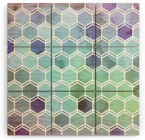 Vista 33 de Society6 Monika Strigel - Mural de pared de madera de sirena de verano de mediados de siglo, 4 x 4 pies, multicolor