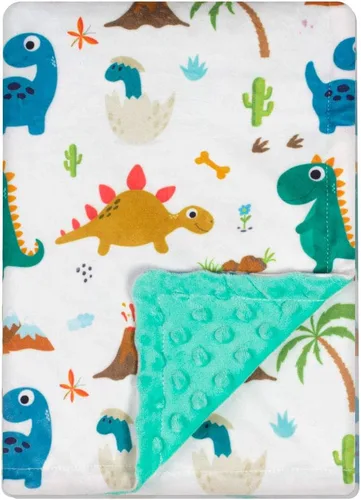 Vista 8 de Manta Bee Minky - Felpa suave de doble capa, de recién nacido a niño pequeño, respaldo con puntos, regalos para baby shower (30 x 40 pulgadas)
