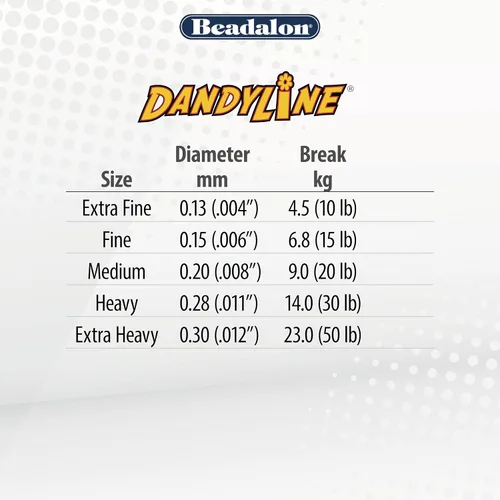 Vista 3 de Beadalon Dandyline - Hilo para tejer y atar cuentas, 0.005 in / .004 pulgadas, negro, 82.0 ft