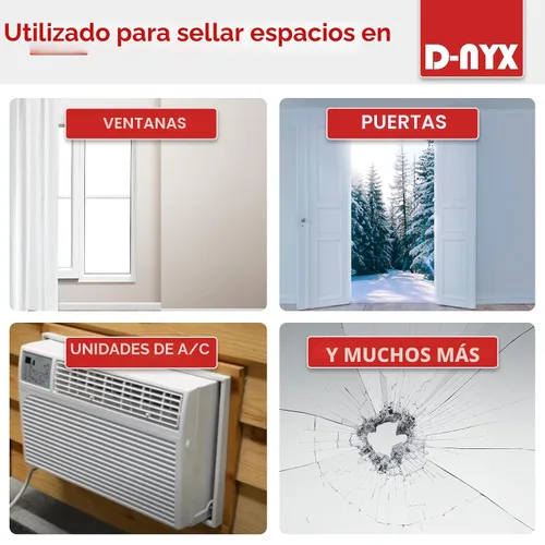 Vista 6 de D-NYX Cinta de sellado de ventana, 1 paquete de cinta de sellado transparente resistente sin residuos para puertas y ventanas, cinta aislante