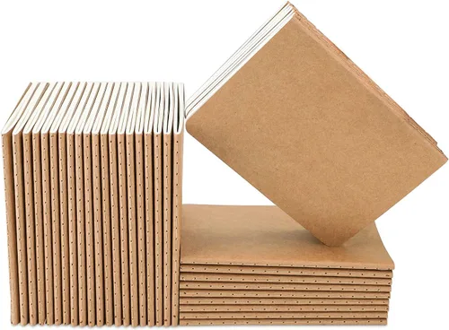 Vista 11 de EUSOAR Cuaderno en blanco, paquete de 24 cuadernos A6 de 3.9 x 5.5 pulgadas, 60 páginas sin forro, diario de viaje, juego de bloc de notas a granel