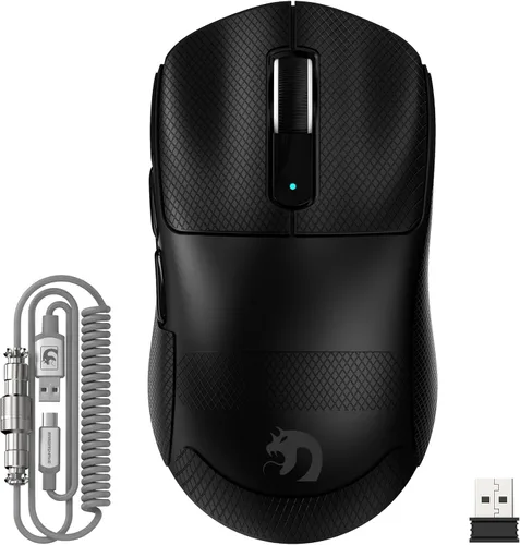 Vista 10 de MAMBASNAKE Mouse inalámbrico M3 para juegos con ligero 1.49 oz, sensor PixArt PAW3395 PRO 40K DPI, modo tri-2.4G/Bluetooth/cableado, micro