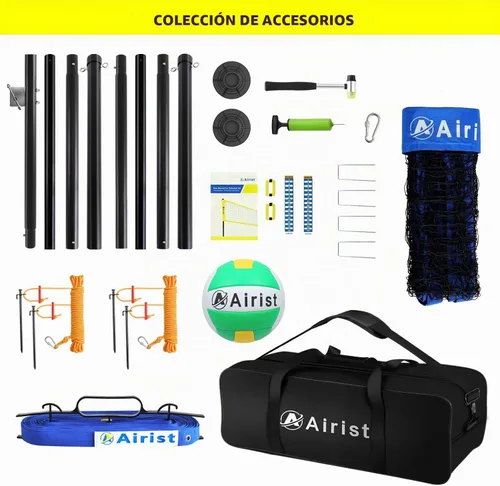 Vista 7 de Red de Voleibol de Servicio Pesado para Exteriores con Sistema de Acero Anti-Combado, Postes de Aluminio Ajustables, Juego de Redes Profesionales