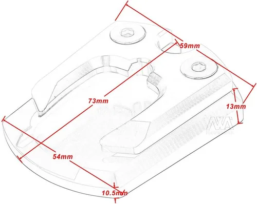 Vista 5 de Accesorios de la motocicleta Pie lateral Soporte de bicicleta Kickstand Pad para Yamaha Xmax 125 250 300 (negro)