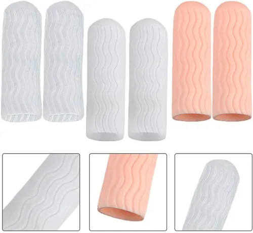 Vista 7 de 3 pares de protectores para cunas de goma para coser en la punta de los dedos, protectores de pegamento caliente, fundas protectoras, guantes