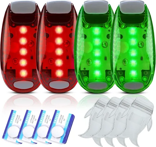Vista 8 de Amzonly 4Pack Kayak Lights with IPX8 Fish-shaped Waterproof Bag, Battery Operated Navigation Lights for Night Kayaking, Clip on for Paddle board