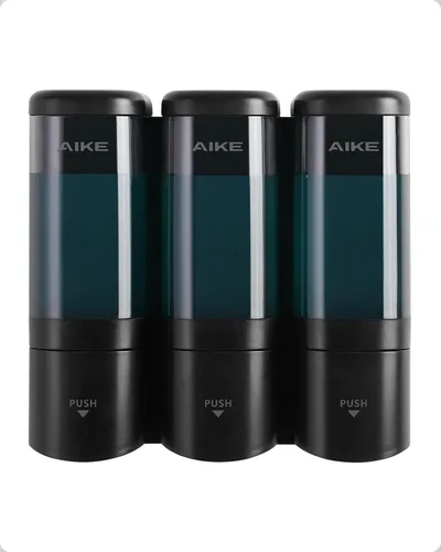 Vista 10 de AIKE Dispensador de champú y acondicionador,Dispensador de jabón 3 cámaras Blanco