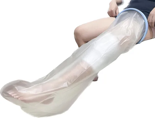 Vista 6 de Protector extra grande para piernas de adulto para ducha, cubierta completa de fundición para protector de ducha, funda de tocador fundida, bolsa