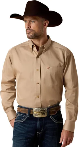 Vista 11 de Ariat Camisa de sarga sólida de corte clásico para hombre Negro