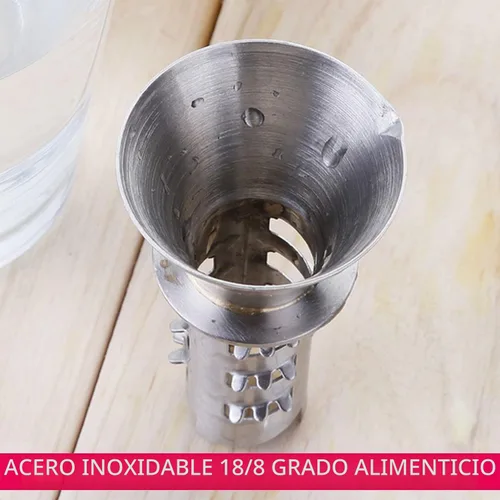 Vista 4 de Best Utensils Exprimidor manual de limón de acero inoxidable, exprimidor de cítricos de mano de acero inoxidable 18/8 y vertedor de limón (1)