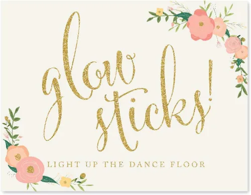 Vista 192 de Andaz Press Letreros de fiesta de boda, purpurina dorada sintética con flores florales de coral melocotón, 8.5 x 11 pulgadas, resalta tu versículo