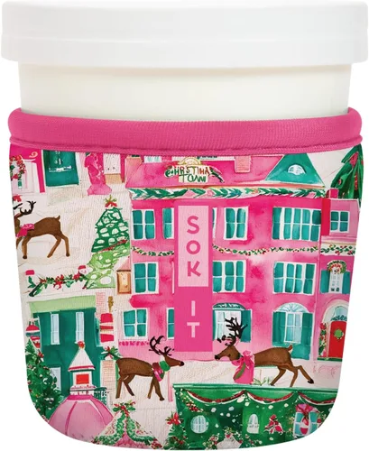 Vista 62 de Sok It IceCreamSok - Funda de neopreno aislada (flores abstractas, pintas de helado cónicas)