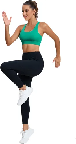 Vista 114 de Brasieres deportivos para mujer, con relleno, tipo camiseta sin mangas, sexis, con espalda cruzada, de alto impacto, largos, ideales para practicar