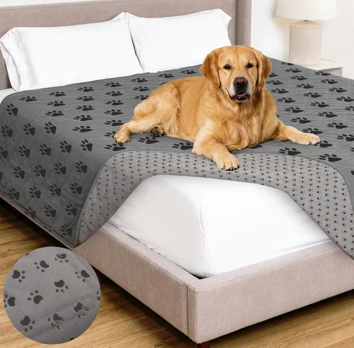 Vista 47 de GORILLA GRIP® Manta impermeable para perro, funda de sofá a prueba de fugas para perros, parte trasera de agarre de silicona, protege el sofá